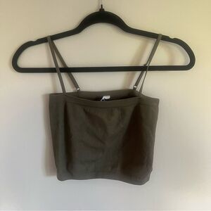 Paxton green ribbed crop top